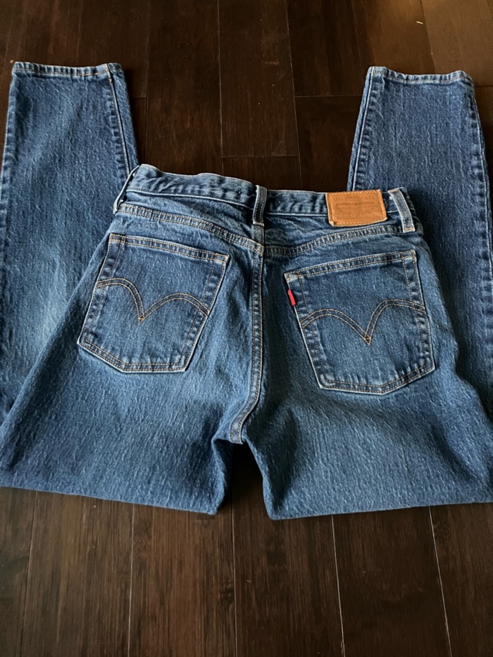 Levi's Blue Denim wedgie Jeans. Red tab. EUC. Premium denim